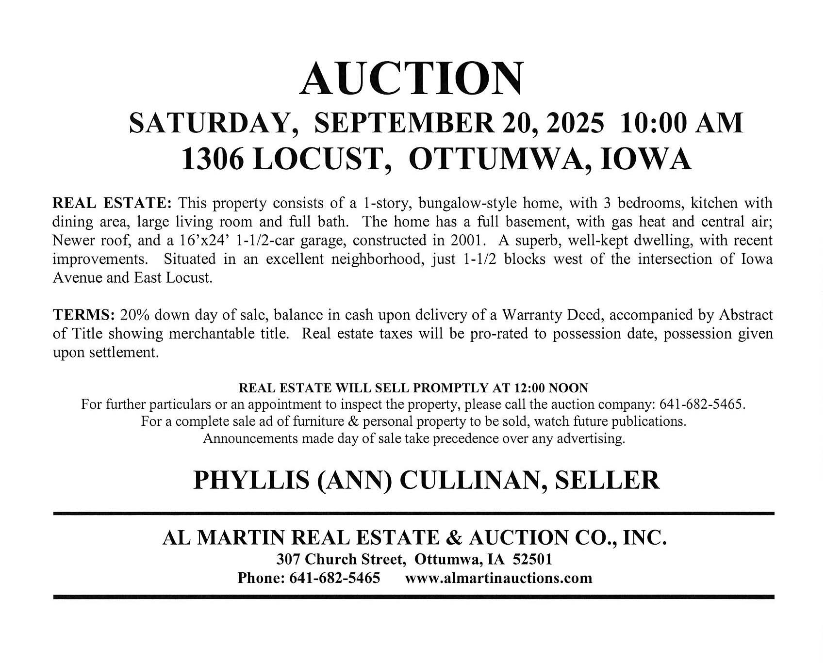 Cullinan Real Estate Auction 09:20:25