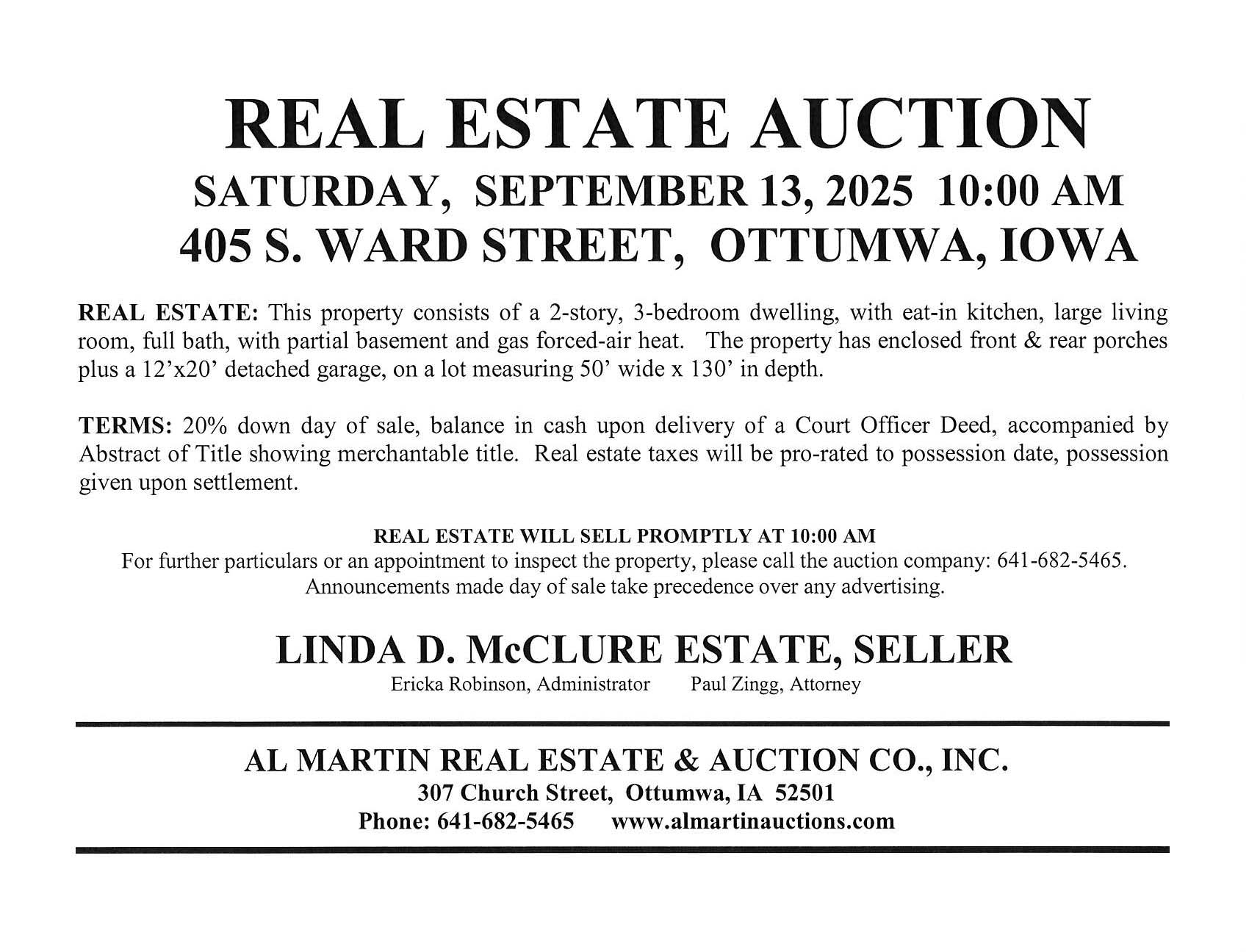 McClure Real Estate Auction 09:13:25