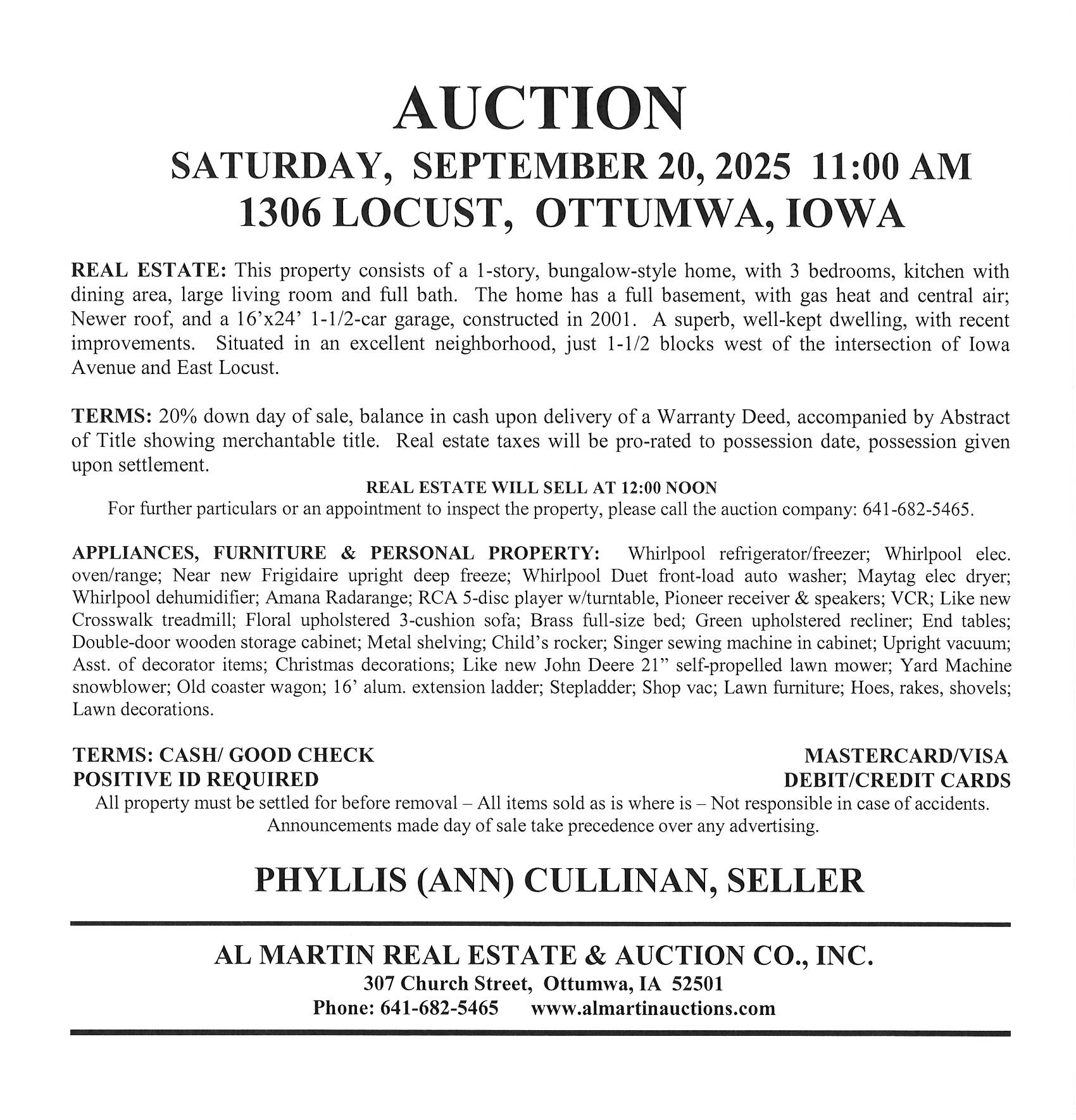 Cullinan Estate Real Estate Auction 09:20:05